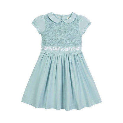 Hope & Henry Girls'  Puff Sleeve Smocked Party Dress with Peter Pan Collar, Kids