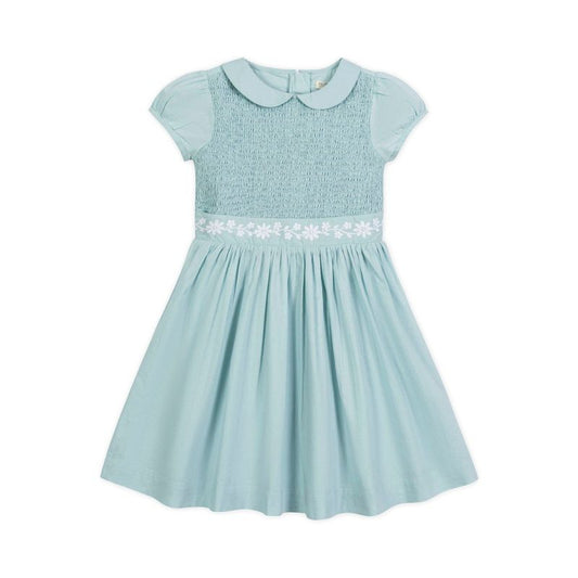 Hope & Henry Girls'  Puff Sleeve Smocked Party Dress with Peter Pan Collar, Kids