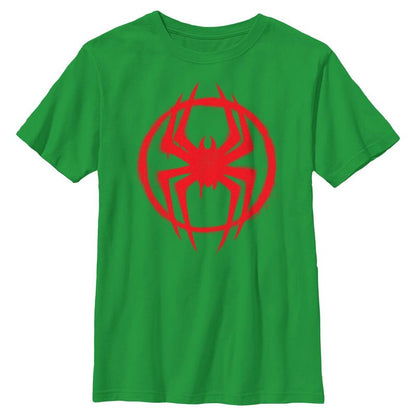 Boys Marvel: Spider-Man: Across the Spider-Verse Graffiti Red Logo T Shirt