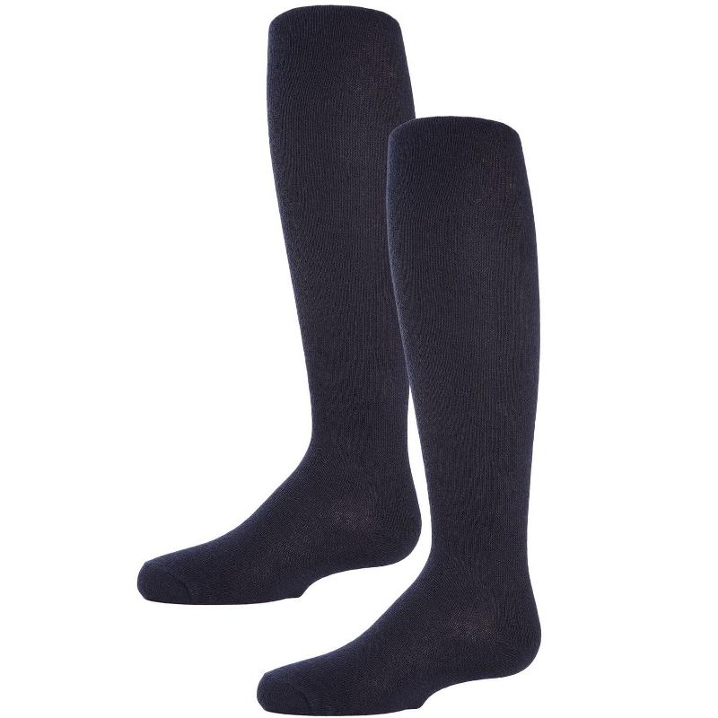 Memoi Girls' 2 Pair Pack Essentials Cotton Tights