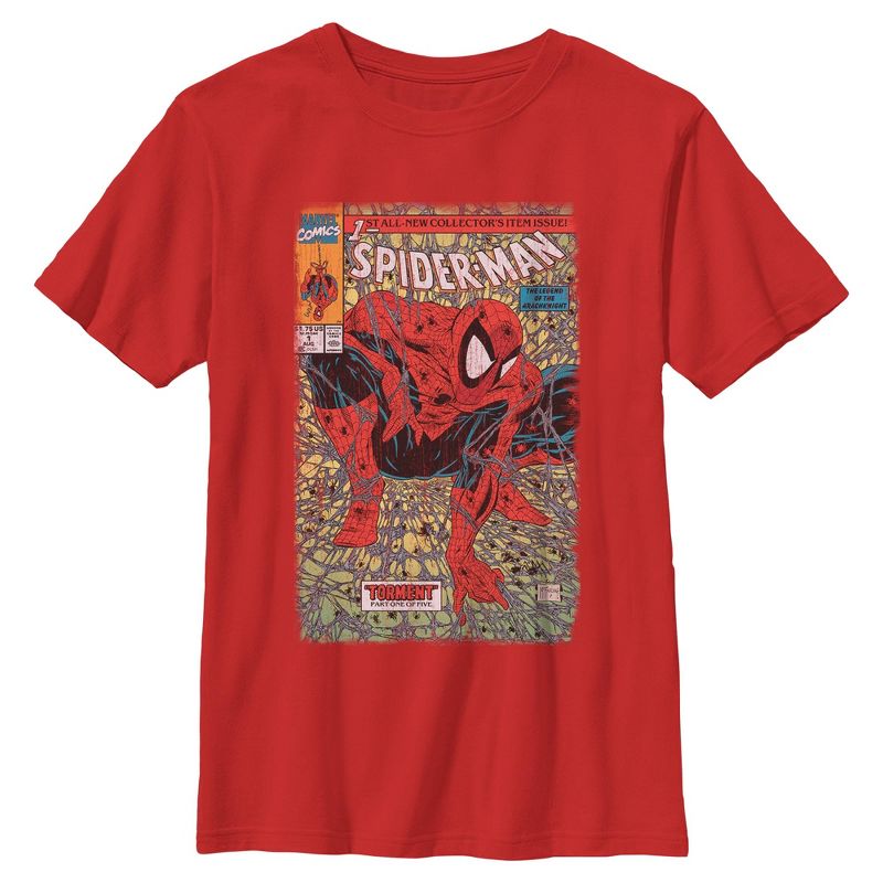 Boys Marvel Spider-Man Torment Comic Cover T Shirt