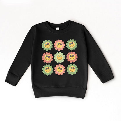 The Juniper Shop Smiley Flowers With Sunglasses Toddler Graphic Sweatshirt
