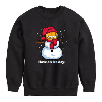 Boys' - Garfield - Have An Ice Day Graphic Long Sleeve Fleece Sweatshirt
