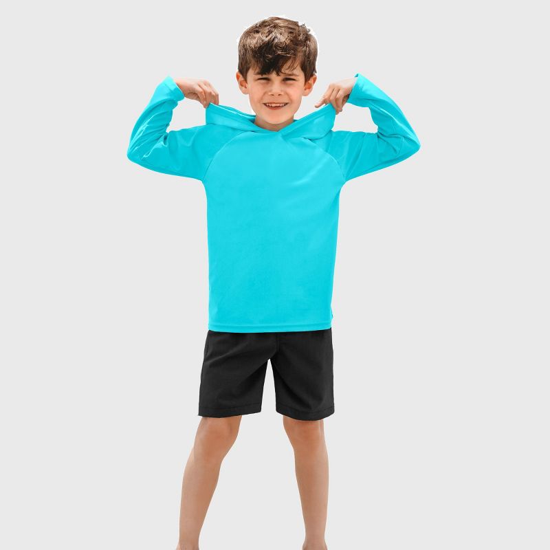 City Threads Swim UPF 50+ Hooded Long Sleeve Rashguard Tee for Boys and Girls - USA-Made (Part 2)