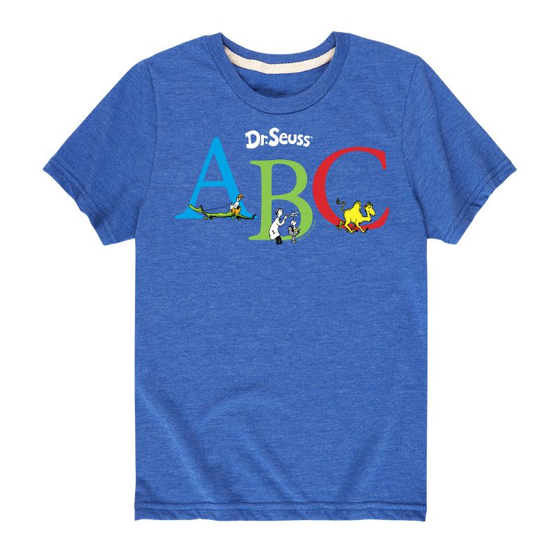 تي شيرت جرافيكي بأكمام قصيرة للأولاد - دكتور سوس - شخصيات كتاب ABC