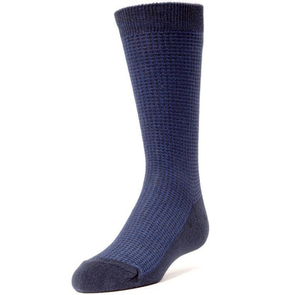 Memoi Diamond Textured Boys Cotton Rich Dress Crew Socks