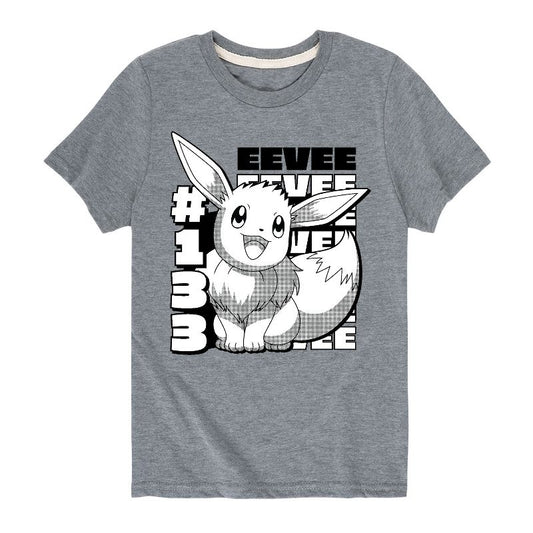 Boys' - Pokémon - Happy Eevee Cute Short Sleeve Graphic T-Shirt