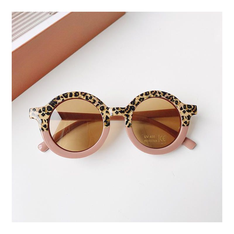 MyKids-Usa Girls Color Patchwork Design Round Frame Sunglasses