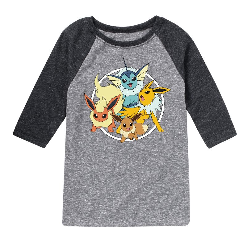 Boys' - Pokémon - Eevee Group Raglan Graphic T-Shirt