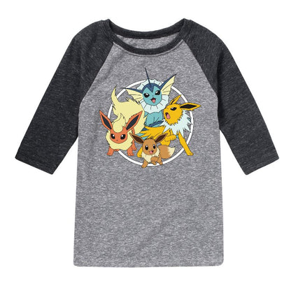 Boys' - Pokémon - Eevee Group Raglan Graphic T-Shirt
