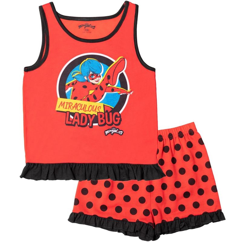 Miraculous Rena Rouge Ladybug Girls Pullover Pajama Shirt and Shorts Little Kid to Big Kid