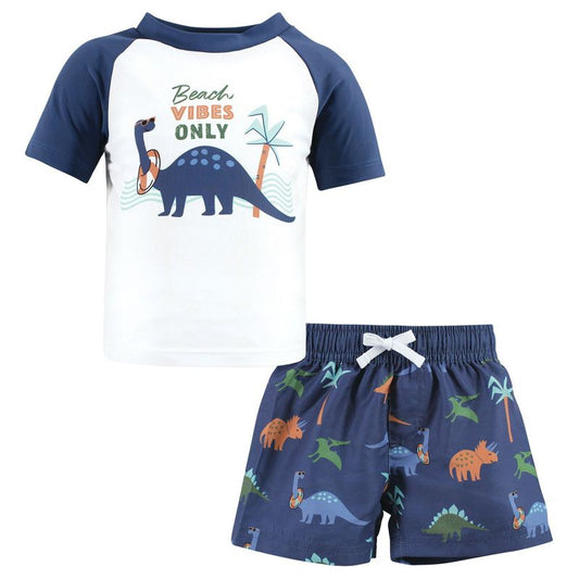 طقم ملابس سباحة للأولاد من Hudson Baby، بتصميم Beach Vibe Dino