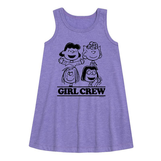 Girls' - Peanuts - Girl Crew Graphic Sleeveless Aline Dress