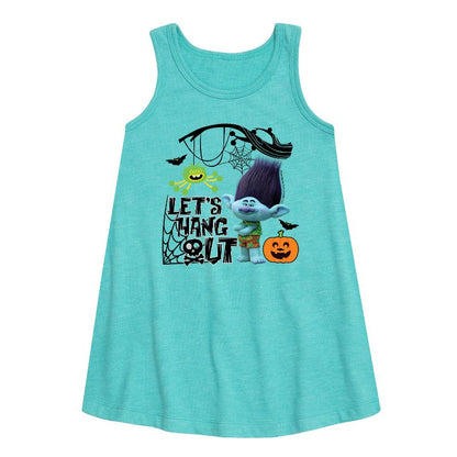 Girls' - Trolls - Lets Hang Out Branch Graphic Sleeveless Aline Dress