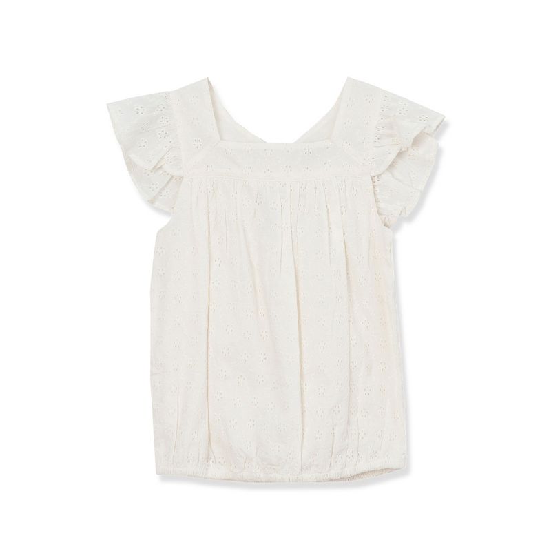 Lands' End Kids Woven Eyelet Top