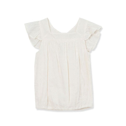 Lands' End Kids Woven Eyelet Top