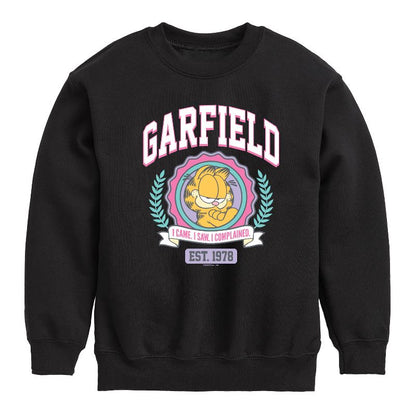 Boys' - Garfield - Collegiate Graphic Long Sleeve Fleece Sweatshirt