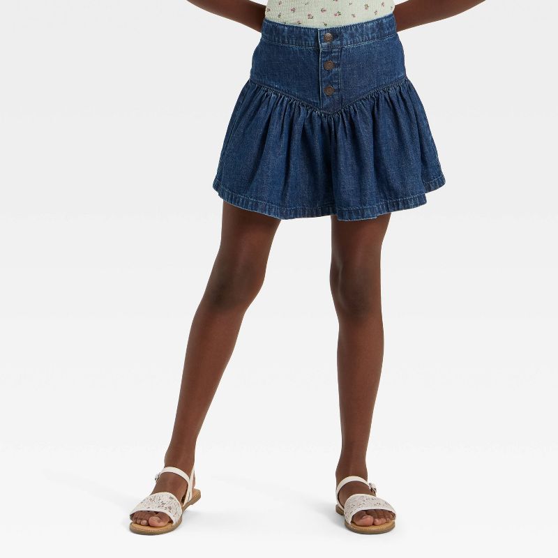 Girls' Denim Ruffle Flare Skirt - Cat & Jack™