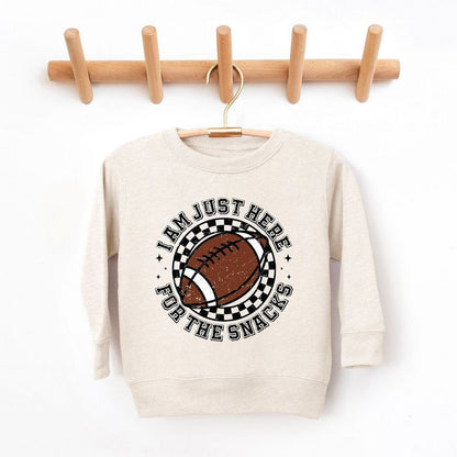 The Juniper Shop I Am Just Here For The Snacks Youth Ultra-Soft Graphic Sweatshirt