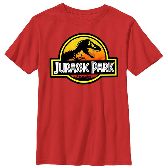 Boy's Jurassic Park Logo Outlined T-Shirt