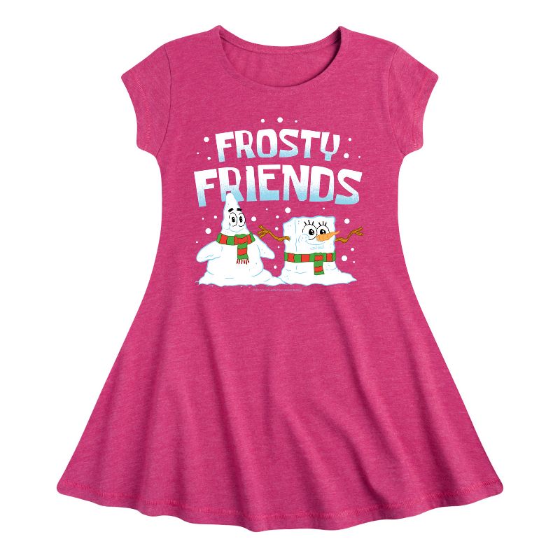 فستان سبونج بوب سكوير بانتس - فروستي فريندز - بأكمام قصيرة - للبنات