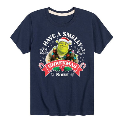 Boys' - Shrek - Have a Smelly Shrekmas Short Sleeve Graphic T-Shirt