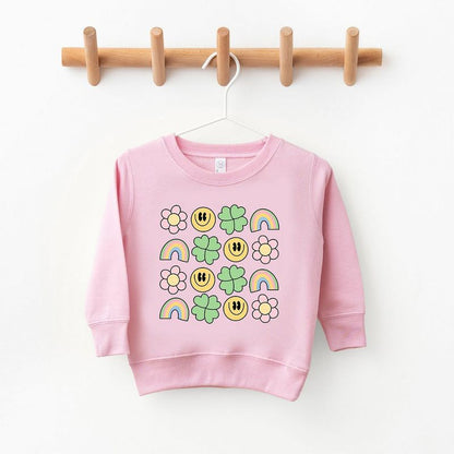 سويت شيرت جرافيكي ناعم للغاية بطبعة زهرة البرسيم المبتسمة من ذا جونيبر شوب