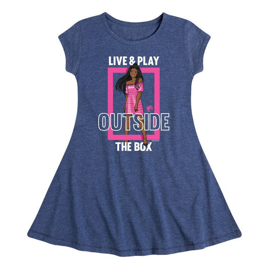 Girls' - Barbie - Live & Play Outside the Box Fit & Flair Cap Sleeve Dress