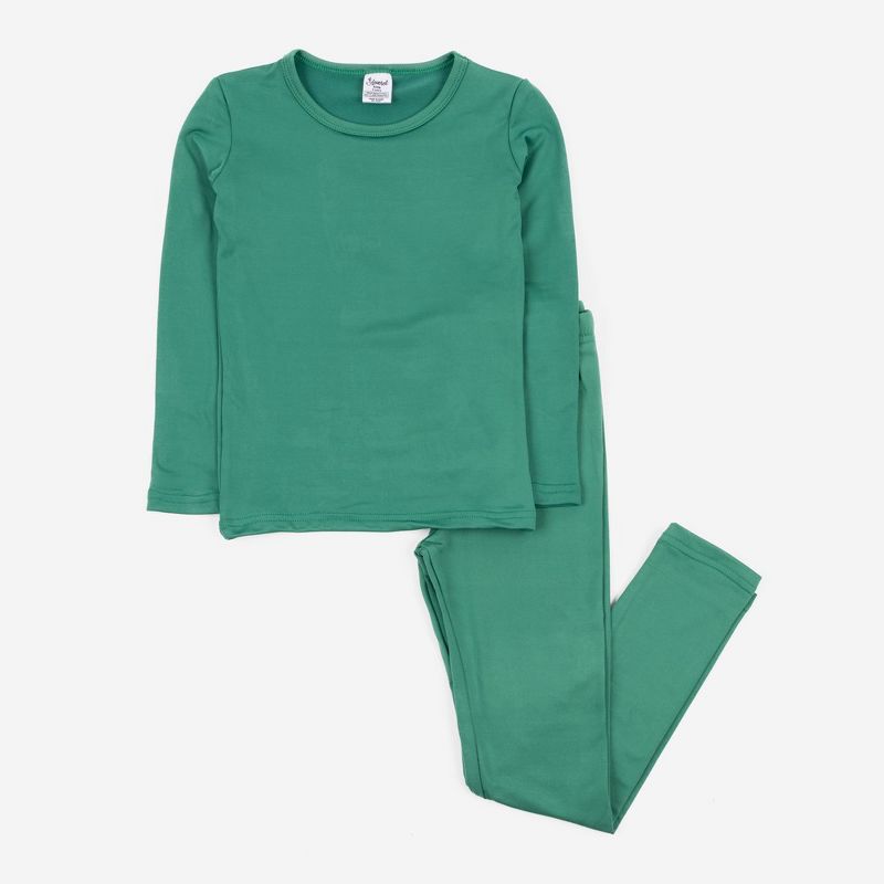 Leveret Kids Two Piece Classic Solid Color Thermal Pajamas