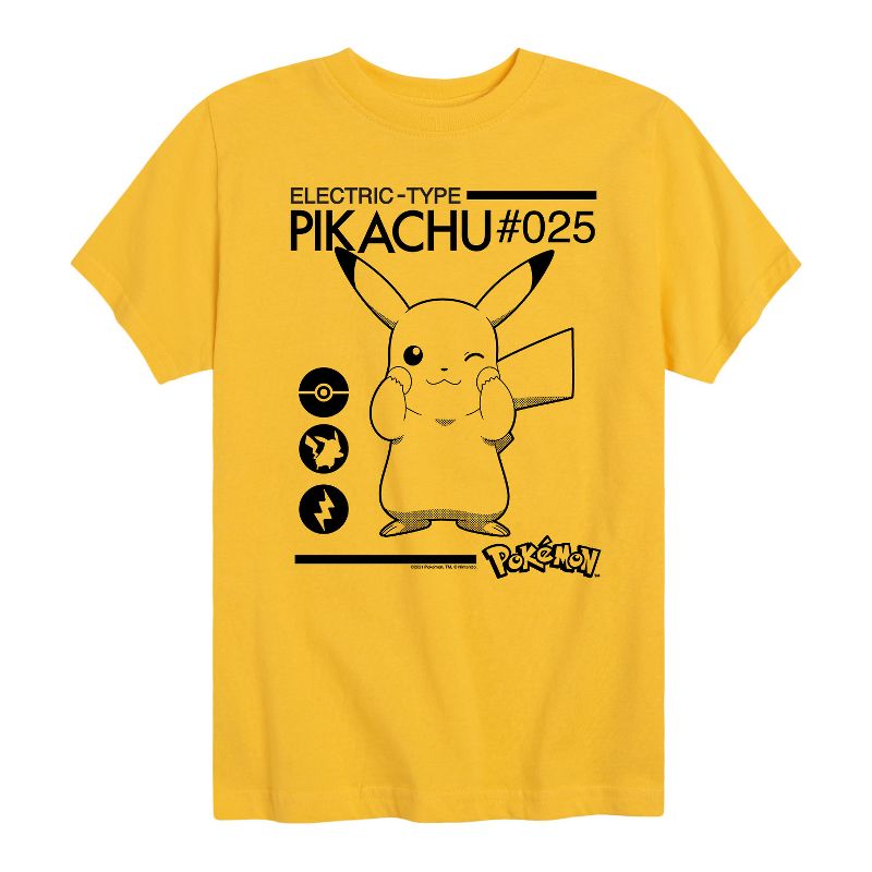 Boys' - Pokémon - Pikachu Electric Type Short Sleeve Graphic T-Shirt