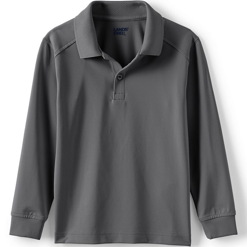 Lands' End School Uniform Kids Long Sleeve Rapid Dry Polo Shirt