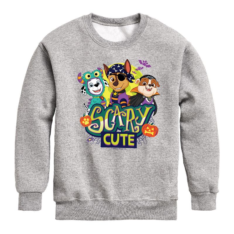 Boys' - Paw Patrol - Scary Cute Graphic Long Sleeve Fleece Sweatshirt
