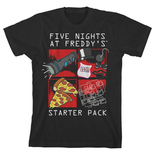 تي شيرت أسود للأولاد من مجموعة Five Nights at Freddy's Starter Pack