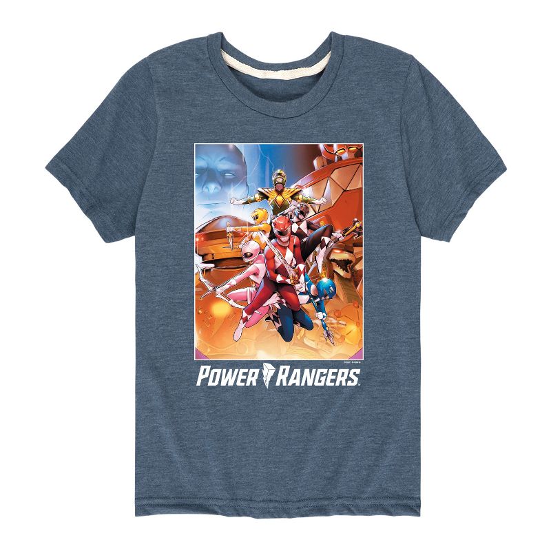 Boys' - Power Rangers - Retro Comic Cover- Boy's Short Sleeve Tee Short Sleeve Graphic T-Shirt