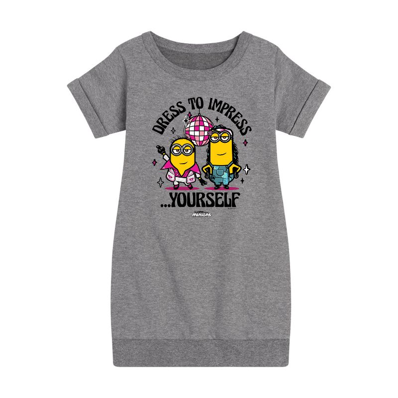Girls' - Despicable Me Minions - Dress To Impress Yourself Graphic Short Sleeve Fleece Dress