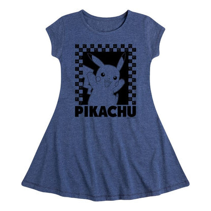 Girls' - Pokémon - Pikachu Checkers Fit & Flair Cap Sleeve Dress