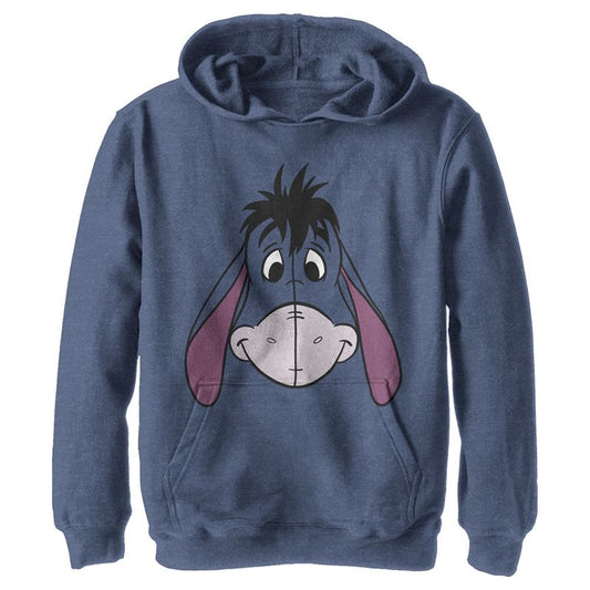 Boy's Winnie the Pooh Eeyore Face Portrait Pull Over Hoodie