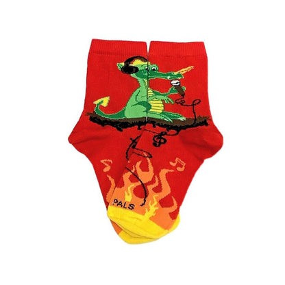 Music Dragon on Fire Socks from the Sock Panda (Ages 3-7)