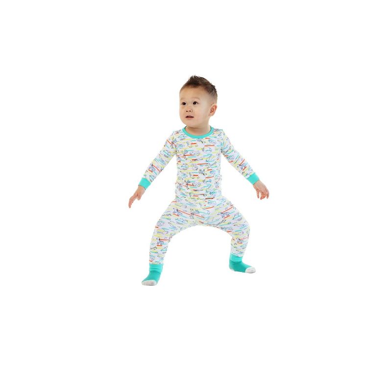 Sleep On It  Boys 2-Piece Super Soft Jersey Snug-Fit Pajama Set with Matching Socks - Baby Boy Pajamas and Toddler Pajama Sets