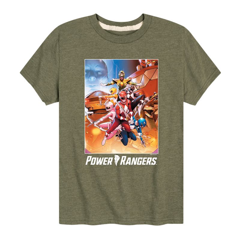 Boys' - Power Rangers - Retro Comic Cover- Boy's Short Sleeve Tee Short Sleeve Graphic T-Shirt