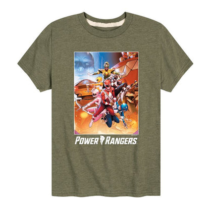 Boys' - Power Rangers - Retro Comic Cover- Boy's Short Sleeve Tee Short Sleeve Graphic T-Shirt