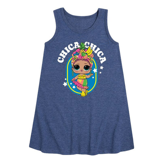 Girls' - LOL Surprise! - Chica Chica Tropical Graphic Sleeveless Aline Dress