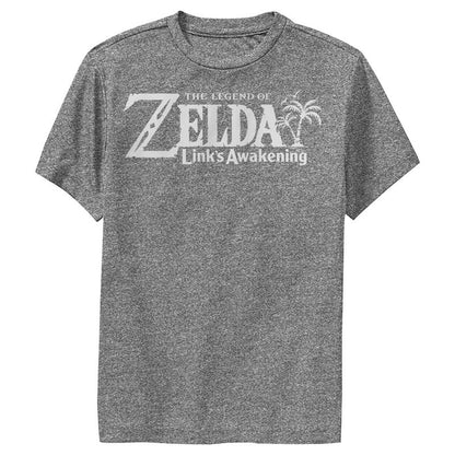 تي شيرت أداء للأولاد من Nintendo Legend of Zelda Link's Awakening Switch Logo