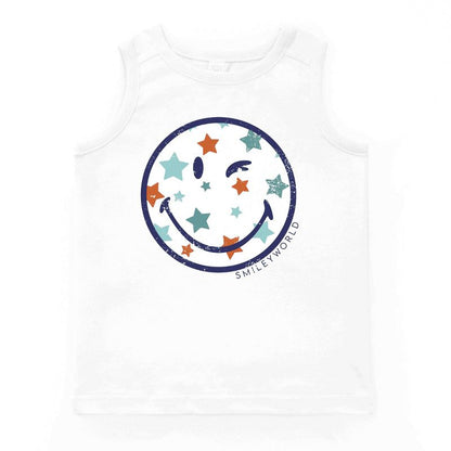 بلوزة شبابية بدون أكمام من The Juniper Shop SmileyWorld Patriotic Star Wink