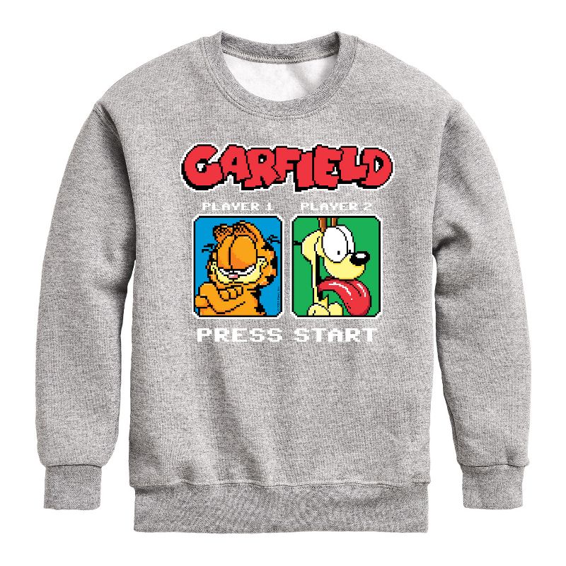 Boys' - Garfield - Garfield Odie Game On Graphic Long Sleeve Fleece Sweatshirt