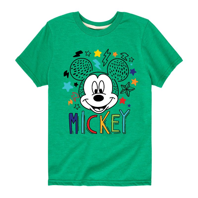 Boys' - Disney - Mickey Sketch Pattern Short Sleeve Graphic T-Shirt
