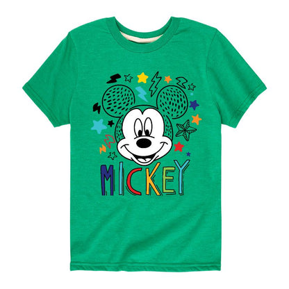 Boys' - Disney - Mickey Sketch Pattern Short Sleeve Graphic T-Shirt