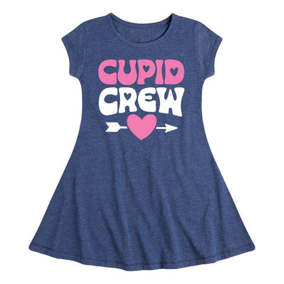 Girls' - Instant Message - Valentine's Day Cupid Crew Fit & Flair Cap Sleeve Dress