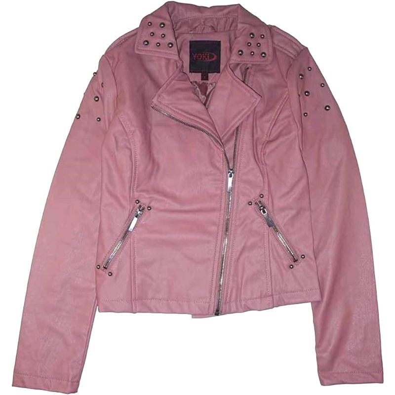 Yoki Little/Big Girls' Moto Style PU Faux Leather Jackets