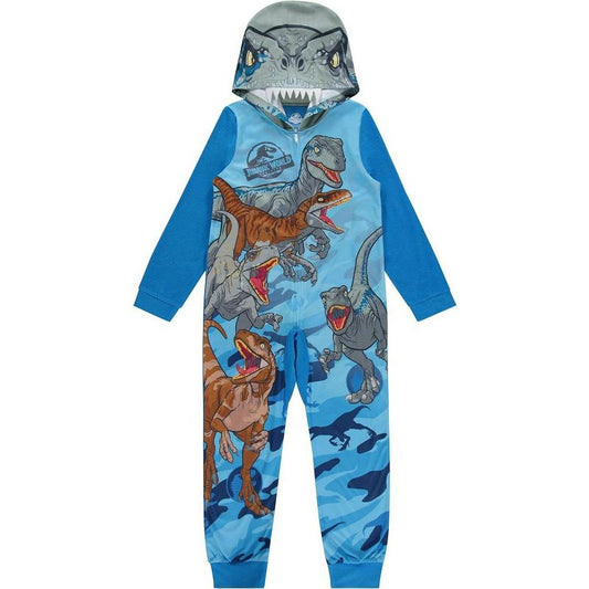 Jurassic World Little/Big Boys' One-Piece Hooded Blanket Sleeper Pajama